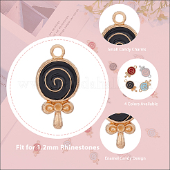 80Pcs 4 Colors Rack Plating Alloy Enamel Pendant Rhinestone Settings&nbsp;FIND-DC0003-11