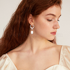 2 Pairs 2 Colors Plastic Imitaion Pearl Beaded Dangle Leverback Earrings&nbsp;EJEW-FI0001-03