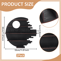 5-Tier Multipurpose Crescent Moon Wood Wall Mounted Minifigures Organizer Display Shelf&nbsp;ODIS-WH0038-169