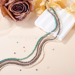 5 Strands 5 Colors Faceted Rondelle Full Rainbow Plated Electroplate Glass Beads Strands&nbsp;EGLA-TADJ0001-10