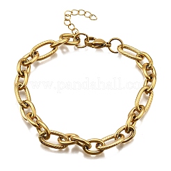 304 Stainless Steel Figaro Chains Bracelets for Men Women&nbsp;BJEW-R021-07G