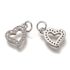 Brass Micro Pave Clear Cubic Zirconia Charms&nbsp;ZIRC-B002-60P