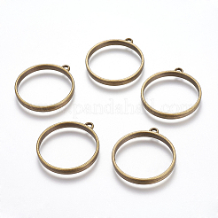 Vintage Findings Tibetan Style Alloy Ring Frame Pendants for DIY Resin Pendants&nbsp;X-TIBEP-M019-01AB-NF