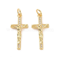 Rack Plating Brass Micro Pave Cubic Zirconia Pendants&nbsp;KK-C008-37G