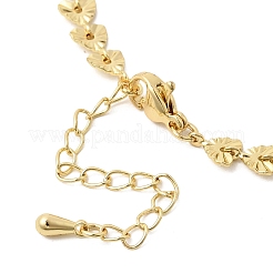 Brass Textured Heart Link Chain Bracelet Making&nbsp;MAK-K024-15G