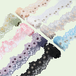 8 Colors Polyester Flower Lace Trim Ribbon&nbsp;OCOR-GF0005-37