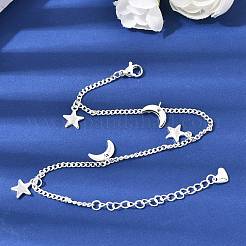 304 Stainless Steel Charm Bracelets&nbsp;BJEW-K305-14S