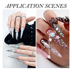 10Pcs 10 Styles Butterfly & Flower Alloy K9 Glass Charms Nail Art Decoration&nbsp;MRMJ-TA0001-41