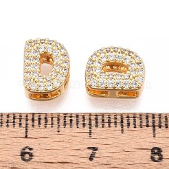 Brass Micro Pave Clear Cubic Zirconia Beads&nbsp;KK-T071-17G-D