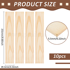 Unfinished Wood Rectangle Shape Slices&nbsp;FIND-WH0438-002B