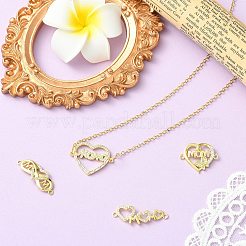4Pcs 4 Styles Heart Brass Micro Pave Clear Cubic Zirconia Connector Charmss&nbsp;KK-CJ0005-73
