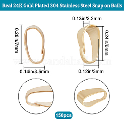 150Pcs 304 Stainless Steel Snap on Bails&nbsp;STAS-BBC0002-54