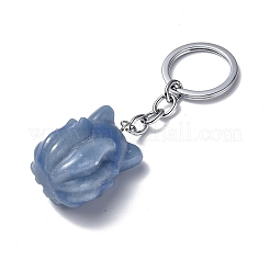 Natural/Synthetic Gemstone Keychains&nbsp;KEYC-P011-03P