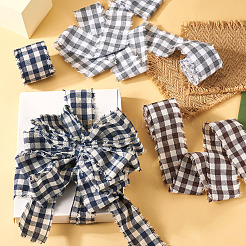 3 Rolls Tartan Cotton Linen Frayed Ribbon&nbsp;OCOR-TAC0035-11B