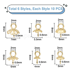 60Pcs 6 Style 304 Stainless Steel Cup Pearl Peg Bails Pin Pendants&nbsp;STAS-UN0045-91