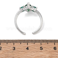 Brass Micro Pave Cubic Zirconia Cuff Open Rings for Women&nbsp;RJEW-L343-14P-06