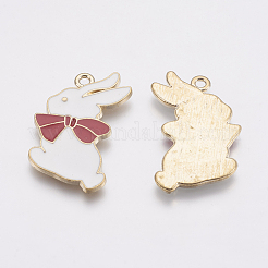Zinc Alloy Enamel Bunny Pendants&nbsp;PALLOY-I124-29G