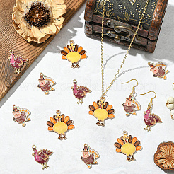 30Pcs 3 Styles Thanksgiving Day Theme Alloy Enamel Pendants&nbsp;ENAM-SC0006-84