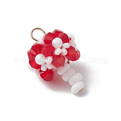 7Pcs 7 Colors Handmade Glass Seed Beaded Mushroom Pendants&nbsp;PALLOY-MZ00621