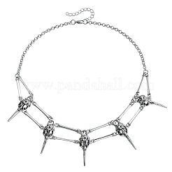 Vintage Gothic Alloy Raven Skull Choker Necklaces for Women&nbsp;WGB02EE-01