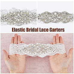 Flower Pattern Polyester Lace Elastic Bridal Garters&nbsp;AJEW-WH0470-67