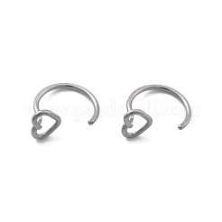 304 Stainless Steel Heart Hoop Nose Rings&nbsp;AJEW-A062-06P