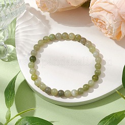 6mm Natural Green Jade Round Beaded Stretch Bracelets&nbsp;BJEW-JB10854