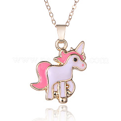 Unicorn Alloy Enamel Pendant Necklaces & Stud Earrings Sets&nbsp;FS-WGDFD22-01