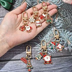 Christmas Alloy Enamel Pendant Decorations&nbsp;HJEW-YW00048-01