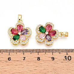 Brass Micro Pave Cubic Zirconia Pendants&nbsp;LS-KK-N257-34G