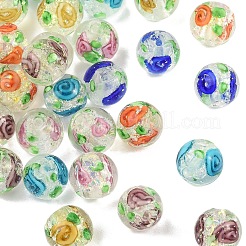 30Pcs 6 Colors Handmade Foil Lampwork Beads&nbsp;FOIL-YW0001-04