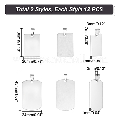 24Pcs 2 Style 201 Stainless Steel Pendants&nbsp;STAS-UN0044-18