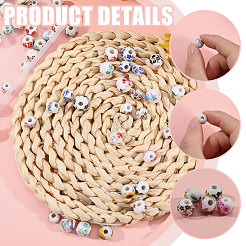108Pcs 27 Styles Printed Floral Printed Porcelain Beads&nbsp;FIND-CA0011-22