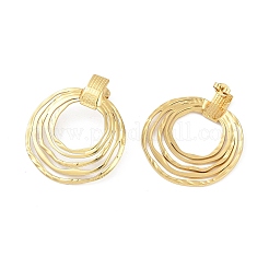Ion Plating(IP) 304 Stainless Steel Multi-Layer Wire Ring Stud Earrings for Women&nbsp;EJEW-Z068-21G