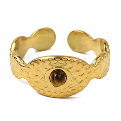 Natural Tiger Eye Finger Rings&nbsp;RJEW-Q822-48G-01