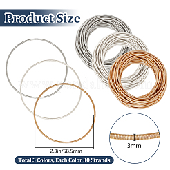 45Pcs 3 Colors Spring Bracelets&nbsp;TWIR-BBC0001-07