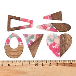 Walnut Wood & Transparent Resin Pendants&nbsp;WD-CBA583A-26