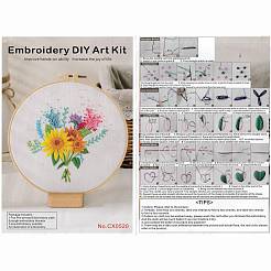 DIY Bouquet Pattern Embroidery Kit&nbsp;DIY-O021-15B