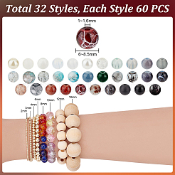 1920Pcs 32 Styles Baking Paint & Spray Painted Crackle & Transparent & Imitation Pearl Glass Beads&nbsp;GLAA-PH0002-93