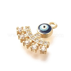Brass Micro Pave Cubic Zirconia with Enamel Charms&nbsp;KK-G519-12G-02