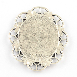 Alloy Oval Mirror Big Pendants&nbsp;PALLOY-R068-31AS-NR