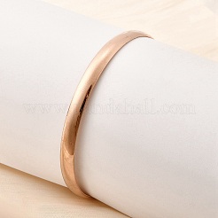 304 Stainless Steel Plain Bangles for Women&nbsp;BJEW-V004-02B-RG