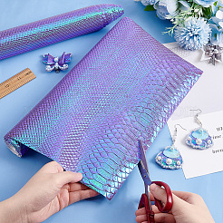 Fish-scale Pattern Laser PU Imitation Leather Fabric&nbsp;FIND-WH0110-262B