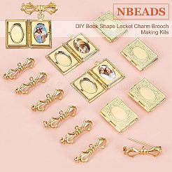 DIY Book Shape Locket Charm Brooch Making Kits&nbsp;DIY-NB0006-87