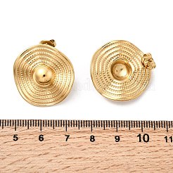 304 Stainless Steel Wavy Flat Round Stud Earrings&nbsp;EJEW-K268-53A-G