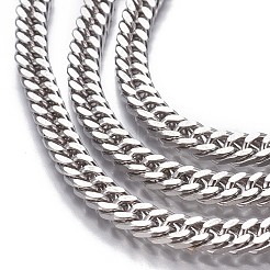 Non-Tarnish 3.28 Feet 201 Stainless Steel Cuban Link Chains&nbsp;X-CHS-P007-23P
