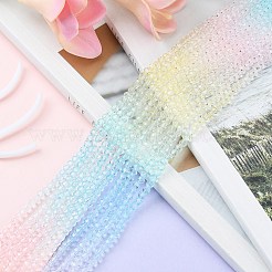 10 Strands Transparent Gradient Color Glass Beads Strands&nbsp;GLAA-CJ0002-14