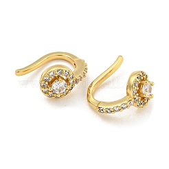 Rack Plating Brass Micro Pave Clear Cubic Zirconia Dangle Earring&nbsp;EJEW-C102-36G