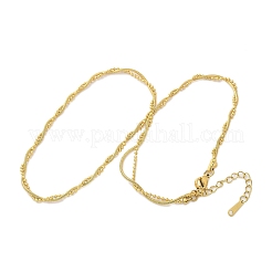 304 Stainless Steel 2 strand Necklaces for Women&nbsp;NJEW-C061-01G