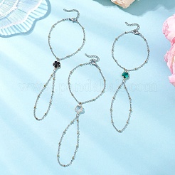3Pcs 304 Stainless Steel Cable Chains Bracelets Set&nbsp;BJEW-JB12660